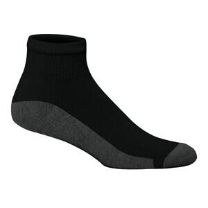 Hanes Mens Medium Black 6-Pack Max Cushion Ankle Socks Comfort Athleisure OS6-30